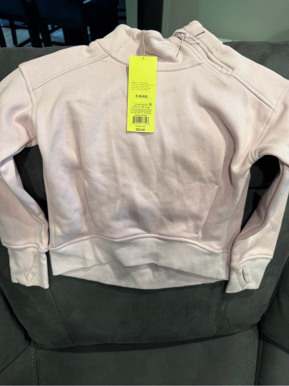 all in motion Pale Pink Girls Half-Zip Pullover Hoodie